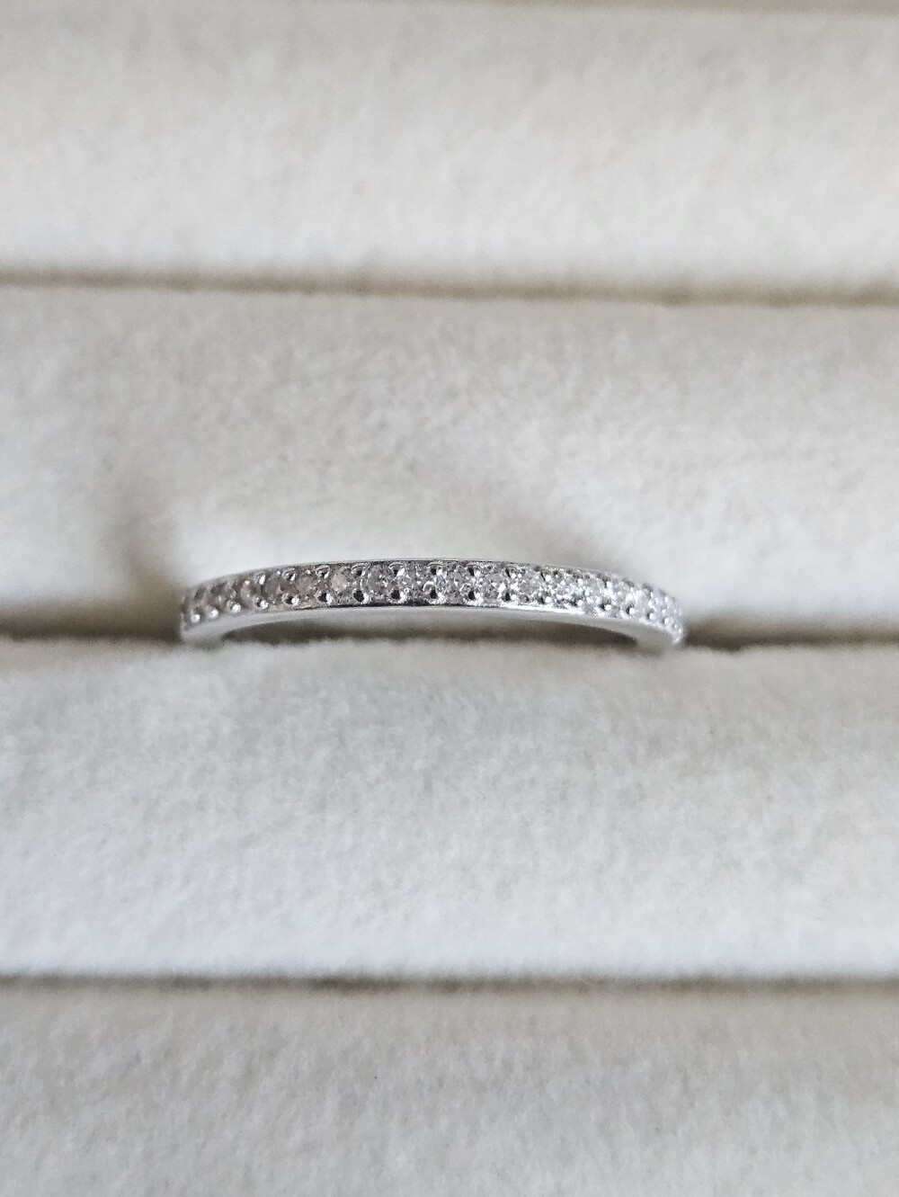 925 Sterling Silver Moissanite Pavé Half Eternity Band